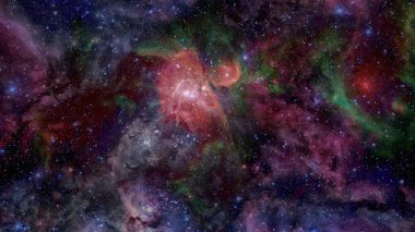 Bulutsusu ve derin uzay içinde gökada. Bu görüntü furnis unsurları