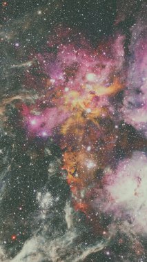 Açık alan bulutsu ve galaksiler. Bu görüntü kürk unsurları