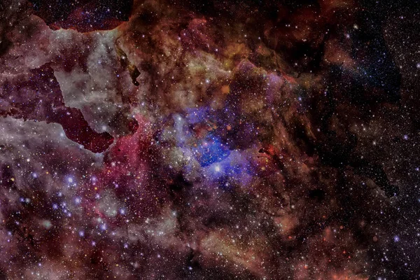 Bulutsusu ve galaksilerin karanlık uzayda. Bu görüntü furnis unsurları — Stok fotoğraf
