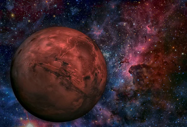 Sonnensystem - Mars. Er ist der vierte Planet von der Sonne. Stockbild