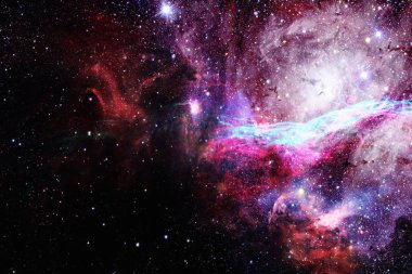 Karanlık uzayda nebula ve galaksiler. Bu görüntünün elementleri NASA tarafından desteklenmektedir.