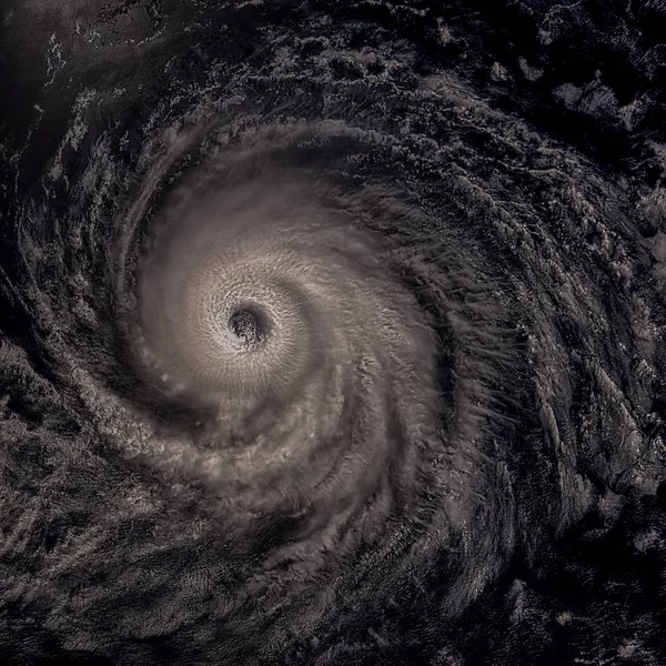 Um enorme furacão sobre o Oceano Pacífico. Imagem de satélite . — Fotografia de Stock