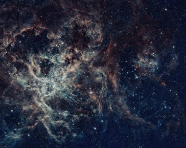 Yıldız oluşum bölgesi içinde Tarantula Bulutsusu veya 30 Doradus.