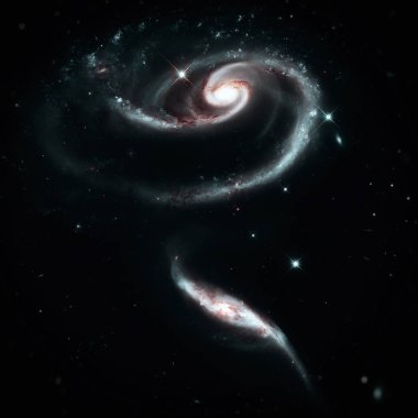 Gökada kümesi Arp 273 Andromeda dizisindeki bir gül yapılmış.