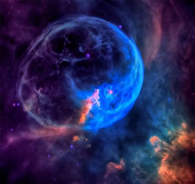 The Bubble Nebula in the constellation Cassiopeia. clipart