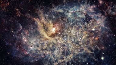 Galaksi ve nebula. Bu görüntünün elementleri NASA tarafından desteklenmektedir