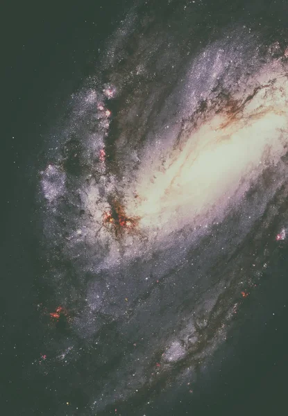 Messier 66 é uma galáxia espiral na direção da constelação de Leo . — Fotografia de Stock