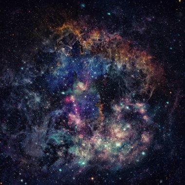 Derin uzay soyut galakside. Astronomi arka plan.