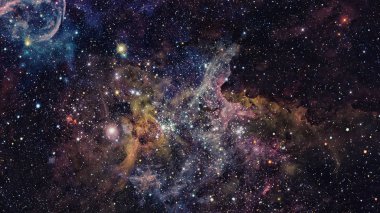 Nebula ve galaksiler. Bu görüntünün elementleri NASA tarafından döşenmiştir