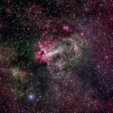Yıldız oluşum bölgesi Messier 17, Omega Bulutsusu veya kuğu Bulutsusu .