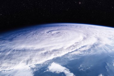 Dünya üzerinde tayfun - uydu fotoğrafı.