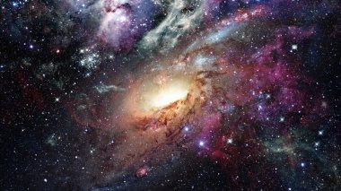 Nebula ve galaksilerle dolu açık bir alan. Bu görüntünün elementleri NASA tarafından desteklenmektedir