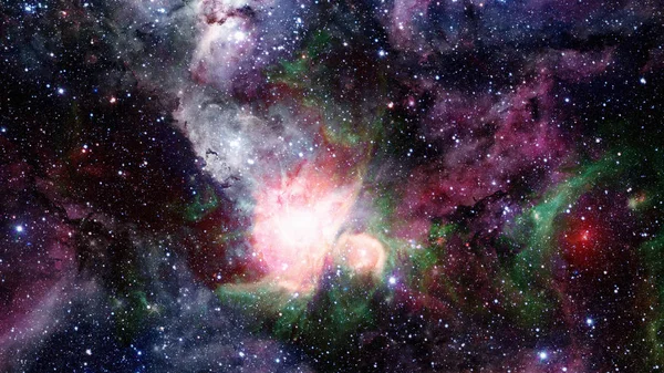 Νεφέλωμα και γαλαξίες στο βαθύ διάστημα. Στοιχεία αυτής της εικόνας που παρέχονται από τη NASA. — Φωτογραφία Αρχείου