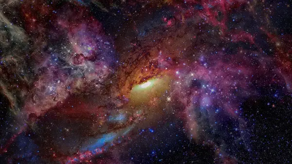 Открытое пространство с туманностями и галактиками. Элементы этого изображения меха — стоковое фото