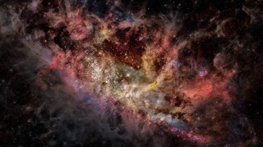 Galaksi ve nebula. Bu görüntünün elementleri NASA tarafından desteklenmektedir