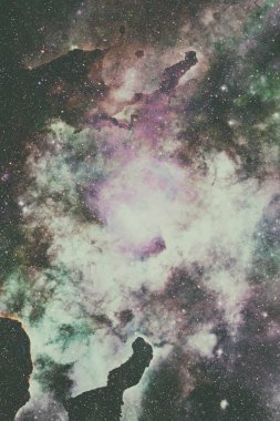 Galaksi ve Nebula. Soyut alan arkaplanı.