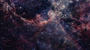 Yıldızlı renkli uzay bulutsusu. Bu görüntünün elementleri NASA tarafından desteklenmektedir.