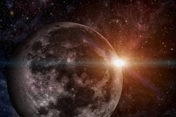 Солнечная система - Земля Луна. Луна единственный естественный спутник Земли — стоковое фото
