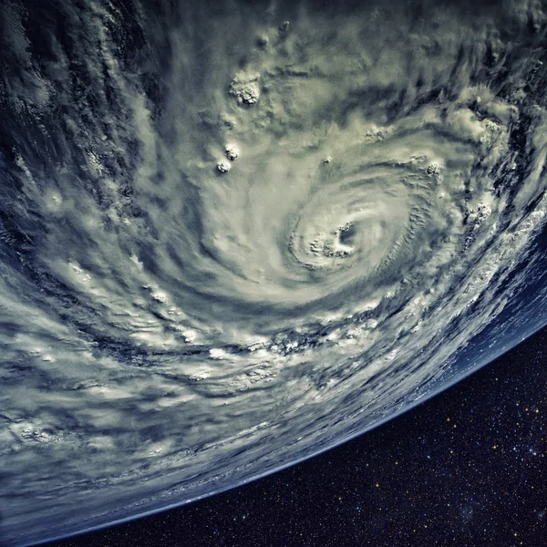 Typhoon over planet Earth - satellite photo.