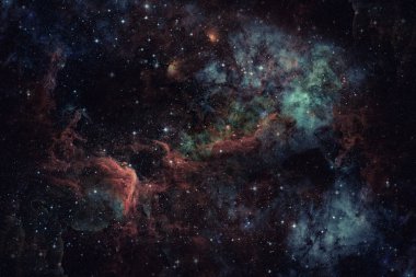 Yıldızlı derin uzay - Bulutsusu ve galaksi