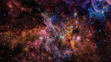 Nebula ve galaksiler. Bu görüntünün elementleri NASA tarafından döşenmiştir