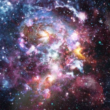 Nebula ve galaksiler uzayda. Bu görüntünün elementleri NASA tarafından desteklenmektedir.