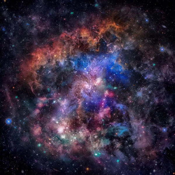 Bulutsu, galaxy ve yıldız. Soyut bilim arka plan.