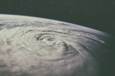 Dünya üzerinde tayfun - uydu fotoğrafı.