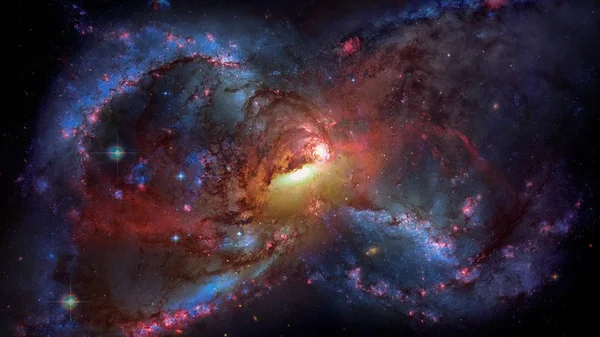 Galaxia y Nebulosa. Fondo espacial. Elementos de esta imagen proporcionados por la NASA — Foto de Stock