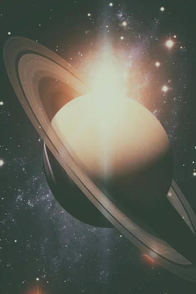 Sistema solare Saturno. È il sesto pianeta dal Sole. — Foto Stock