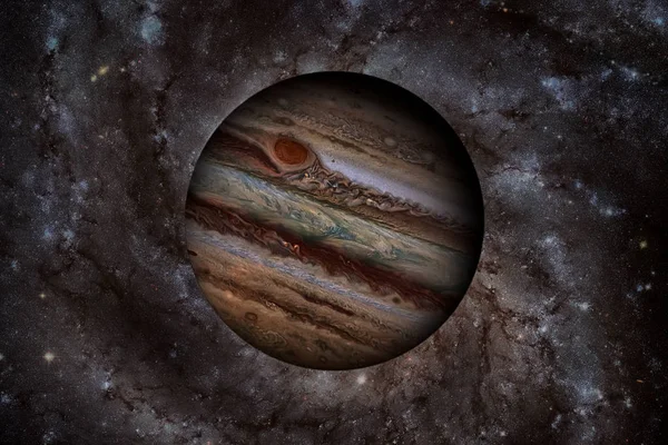 Sistemul Solar - Jupiter. Este cea mai mare planetă din Sistemul Solar. . — Fotografie, imagine de stoc