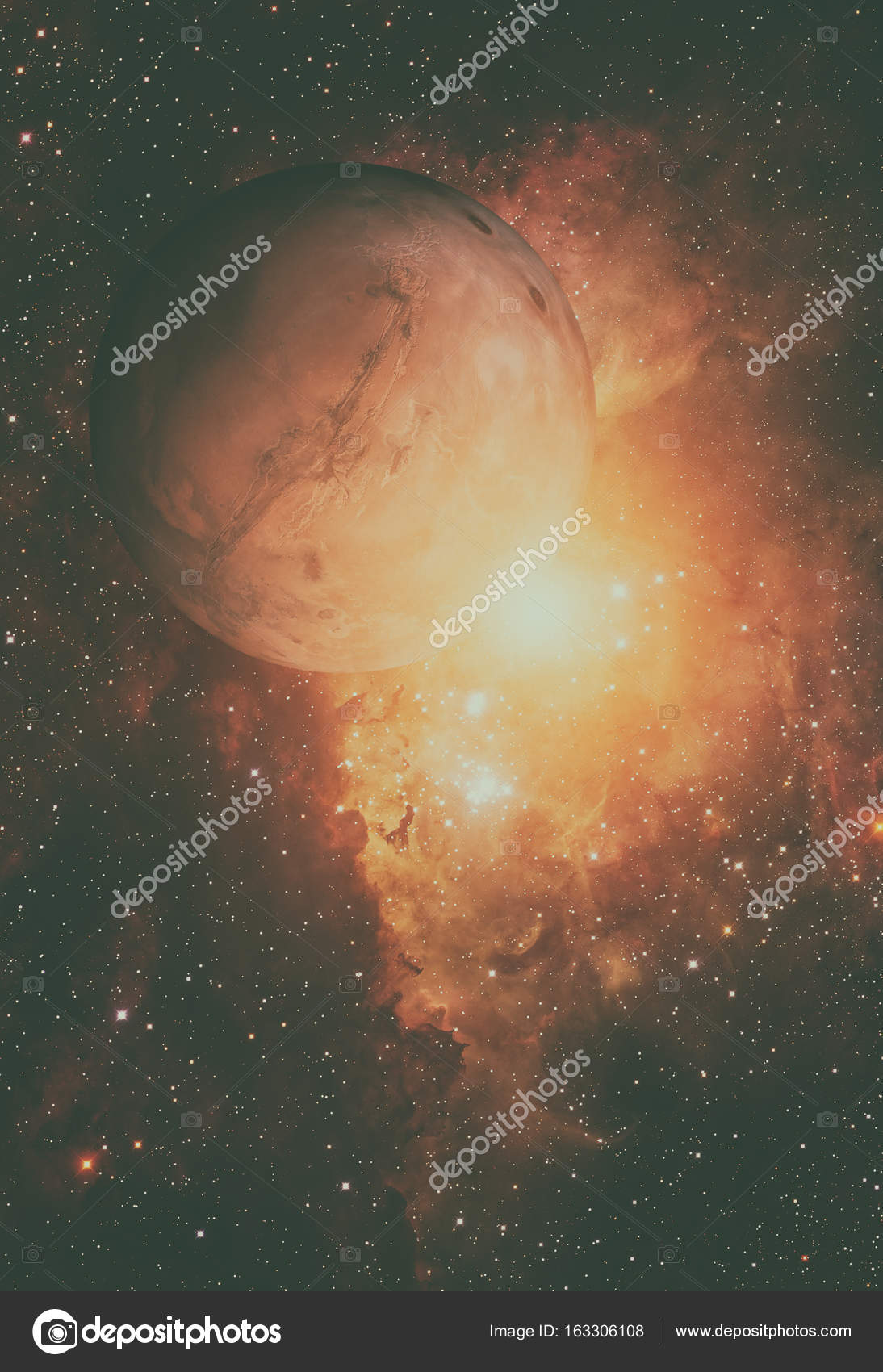 Sistema solar - Marte. Es el cuarto planeta desde el sol — Foto de ... Sistema solar - Marte. Es el cuarto planeta desde el sol — Foto de ...