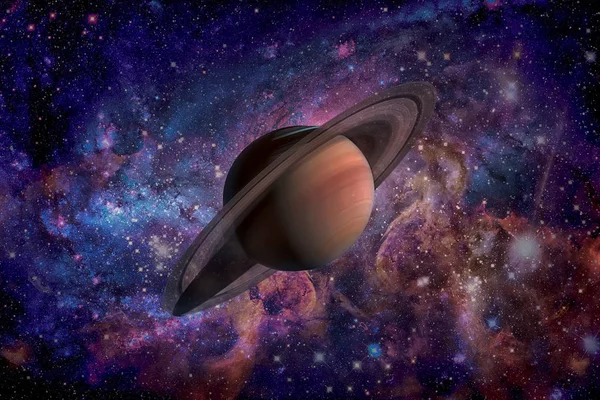 Güneş Sistemi - Satürn. Güneş 'ten sonraki altıncı gezegendir.. — Stok fotoğraf
