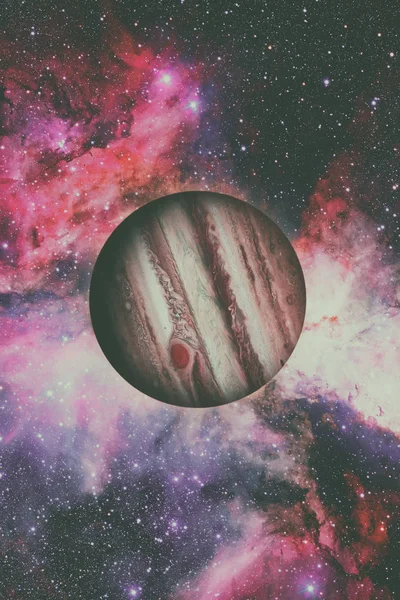 Planeta Jupiter. Mlhovina na pozadí. — Stock fotografie