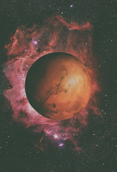 Güneş Sistemi - Mars. Güneş 'ten sonraki dördüncü gezegendir.. — Stok fotoğraf