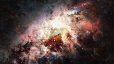 Galaksi ve nebula. Bu görüntünün elementleri NASA tarafından desteklenmektedir