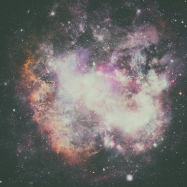 Bulutsu, galaxy ve yıldız. Soyut bilim arka plan.