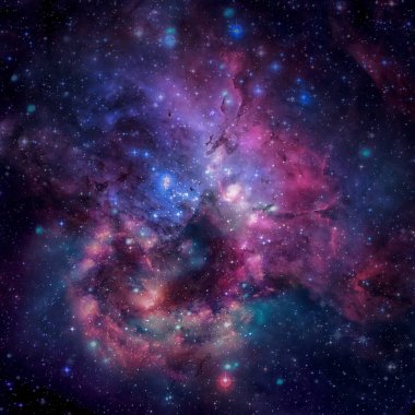 Renkli uzay nebulası. Bu görüntünün elementleri NASA tarafından desteklenmektedir.