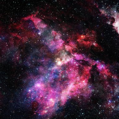 Galaksi ve Nebula. Soyut alan arkaplanı.