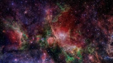 Nebula ve galaksiler. Bu görüntünün elementleri NASA tarafından döşenmiştir