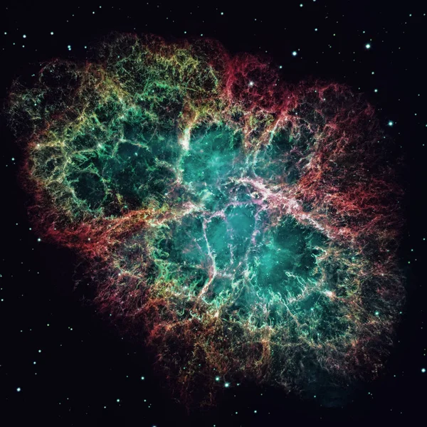 Krabí mlhovina je pozůstatkem exploze supernovy hvězdy.. — Stock fotografie