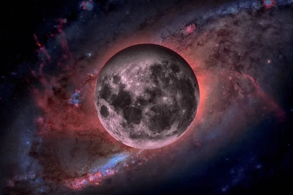 Місяць землі. Космічному просторі фону. — стокове фото