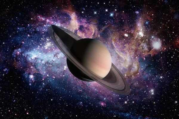 Sistema solare Saturno. È il sesto pianeta dal Sole. — Foto Stock