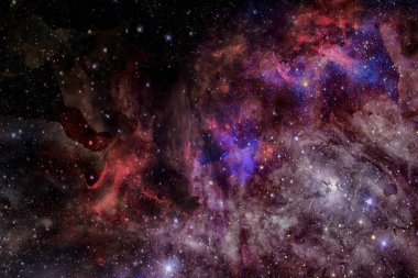 Soyut bilimsel arkaplan - uzayda galaksi ve nebula.