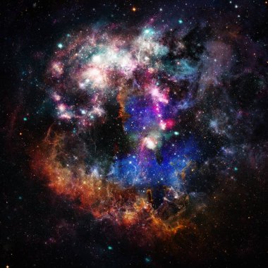 Derin uzay soyut galakside. Astronomi arka plan.