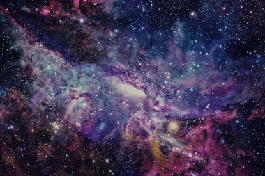 Galaksi ve nebula. Bu görüntünün elementleri NASA tarafından desteklenmektedir