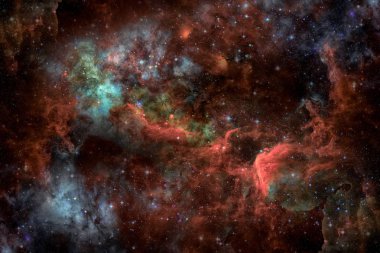 Yıldızlı derin uzay - Bulutsusu ve galaksi