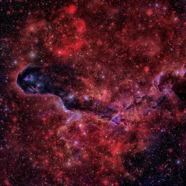 Νεφέλωμα και γαλαξίες στο διάστημα. Στοιχεία αυτής της εικόνας που παρέχονται από τη NASA. — Φωτογραφία Αρχείου