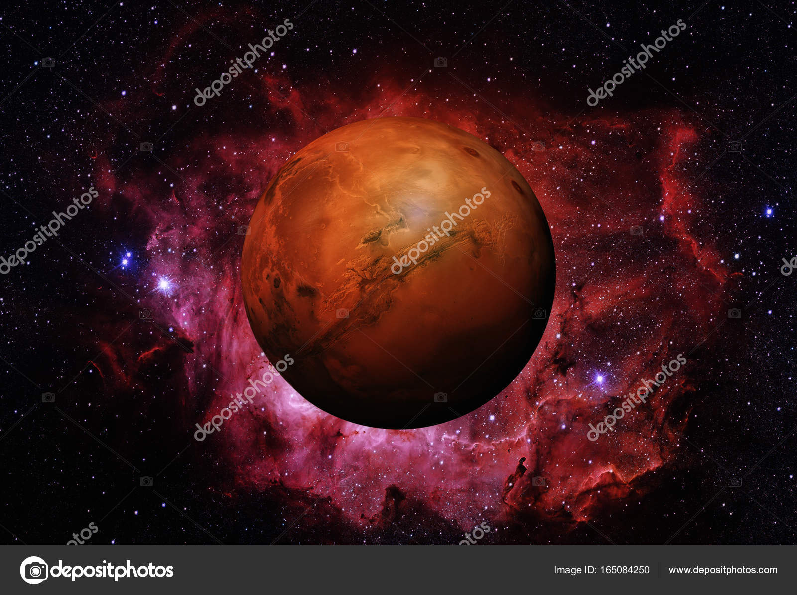 Sistema solar - Marte. Es el cuarto planeta desde el sol — Foto de ... Sistema solar - Marte. Es el cuarto planeta desde el sol — Foto de ...