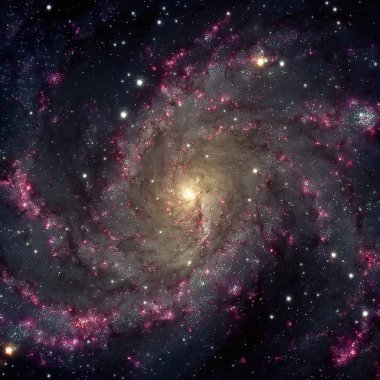Fireworks Galaxy. Spiral galaxy in the constellations Cepheus and Cygnus. clipart